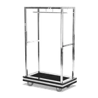 image of Forbes Industries 2545DB Polished Steel Specialty Luggage Cart w/ T-Hanger Bar