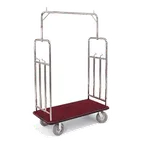 image of Forbes Industries 2549 Specialty Luggage Cart w/ Carpeted Deck, (4) Utility Hooks