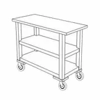 image of Forbes Industries 5528 Open Service Cart w/ (3) Wood Veneer Shelves