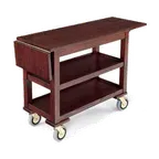 image of Forbes Industries 5529 Open Service Cart w/ (3) Wood Veneer Shelves, (2) Drop Leaves
