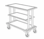 image of Forbes Industries 5534 Service Cart, Open, (3) Wood Veneer Shelves, Wood Top