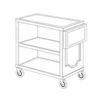 image of Forbes Industries 5562 Service Cart w/ (3) Shelves and Drop Leaf
