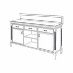 image of Forbes Industries 5989 Waiter's Station w/ (3) Drawers, (2) Doors, Wood Veneer