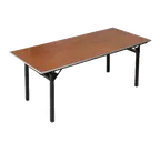 image of Forbes Industries 600-3060A 600 Series Rectangular Folding Table, 30" x 60" x 30"H, Plywood Top with Walnut Stain & UV Polycoat