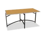 image of Forbes Industries 7044L-42 EcoFlex Elite Lam Series Folding Table, 36" x 72" x 42", Textured Black Paint, Two-Sided Laminate Top