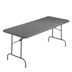 image of Forbes Industries RS3072CC-CC Resilient IndestrucTableTOOSeries Folding Table, 30" x 72" x 29"H, Charcoal Polyethylene Top, 1" Tubular Steel Frame