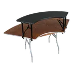 image of Forbes Industries SBL5X10BIE - Serpentine Buffet Riser, 12" x 13" H, Wood Top, Black Edge, 60" Curve
