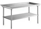 image of Klinger's DST3037 37" Stainless Steel Dishtable Sorting Table with Undershelf – 16 Gauge