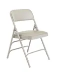 image of National Public Seating 1302 Folding Chair with Warm Gray Vinyl Padded Seat - (Pack of 4)