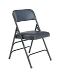 image of National Public Seating 1304 Nps® 1300 Series Premium Vinyl Upholstered Folding Chair - Dark Midnight Blue