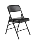 image of National Public Seating 1310 Nps® 1300 Series Premium Vinyl Upholstered Folding Chair - Caviar Black