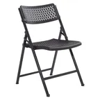 image of National Public Seating 1410 AirFlex Series Premium Polypropylene Folding Chair, Black (Pack of 4)