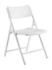 image of National Public Seating 1421 AirFlex Series Premium Polypropylene Folding Chair, White (Pack of 4)