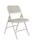 image of National Public Seating 202 200 Series Premium All-Steel Double Hinge Grey Folding Chair (Pack of 4)