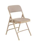image of National Public Seating 2301 2300 Series Premium Folding Chair w/ Deluxe Fabric Upholstered Waterfall Seat and Contour Back - Pack of 4