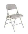 image of National Public Seating 2302 2300 Series Premium Folding Chair w/ Deluxe Fabric Upholstered Waterfall Seat and Contour Back - Pack of 4