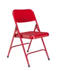 image of National Public Seating 240 200 Series Premium All-Steel Double-Hinge Red Folding Chair (4-Pack)