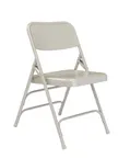 image of National Public Seating 200 Series Premium 302 Deluxe All-Steel Triple Brace Grey Folding Chair (4-Pack)