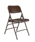 image of National Public Seating 303 200 Series Premium Deluxe All-Steel Triple Brace Brown Folding Chair (4-Pack)