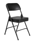 image of National Public Seating 3210 NPS® 3200 Series Premium Black Vinyl Upholstered Double Hinge Folding Chair (Pack of 2)