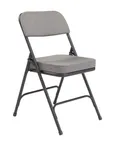 image of National Public Seating 3212 NPS 3200 Series Premium 2" Fabric Upholstered Double Hinge Grey Folding Chair (Pack of 2)