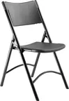 image of National Public Seating 610 NPS 600 Series Heavy Duty Black Plastic Folding Chair, (Pack of 4)