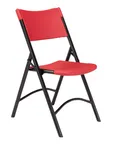 image of National Public Seating 640 NPS® 600 Series Heavy Duty Red Plastic Folding Chair, (Pack of 4)
