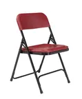image of National Public Seating 818 NPS® 800 Series Premium Lightweight Burgundy Plastic Folding Chair (Pack of 4)