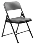 image of National Public Seating 820 NPS® 800 Series Premium Lightweight Charcoal Slate Plastic Folding Chair (Pack of 4)