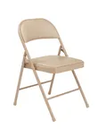 image of National Public Seating 951 Basics by NPS 900 Series Beige Vinyl Padded Steel Folding Chair (Pack of 4)