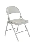 image of National Public Seating 952 Basics by NPS 900 Series Grey Vinyl Padded Steel Folding Chair (Pack of 4)
