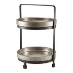 image of Steelite GWPRS2205 Two‑Tier Stand, 8.0" x 8.5" x 12.0" Black Metal Base, 9"‑12" Height - 4/Case