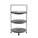 image of Steelite GWPRS3205 - 3‑Tier Display Stand, 8" X 8.5" X 15" Black Metal, 13‑16" Height, - 4/Case