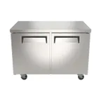 image of Hubert 146201 48" 2-Door Undercounter Freezer, Stainless Steel, 11.9 cu. ft., Digital Temp Control