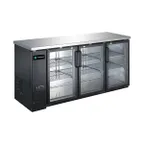 image of Hurakan HKN-GBB2472G 72" Back Bar Cooler w/ Swing Glass Door, 18.5 cu. ft.