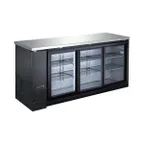 image of Hurakan HKN-GBB2472GSE 72" Back Bar Cooler w/ Sliding Glass Door, 18.5 cu. ft.