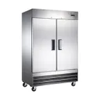 image of Hurakan HKN-GXE47F2E 54" Two Solid Door Reach-In Freezer, Bottom Mounted, 47 cu. ft.
