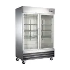 image of Hurakan HKN-GXE47R2G 54" 2 Glass Door Reach-In Refrigerator, Bottom Mounted, 47 cu. ft