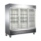 image of Hurakan HKN-GXE72R3G 81" 3 Glass Door Reach-In Refrigerator, Bottom Mounted, 72 cu. ft