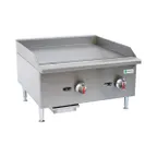 image of Hurakan HKN-PSXGL24T A/W 24" Countertop Thermostatic Gas Griddle with 3/4" Steel Plate, 60.000 BTU