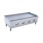image of Hurakan HKN-PSXGL48 A/W 48" Countertop Gas Griddle, 3/4" Steel Plate, Manual Control, 120.000 BTU
