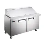 image of Hurakan HKN-SPMT48R2S 48" Mega Top Sandwich Prep Table, 2 Door, 9.5 cu. ft.