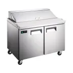 image of Hurakan HKN-SPT48R2E 46" Sandwich / Salad Prep Table, 2-Door, Fits (12) 1/6 Size Pans