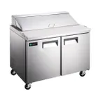 image of Hurakan HKN-SPT60R2E 60" Sandwich / Salad Prep Table, 2-Door, Fits (16) 1/6 Size Pans