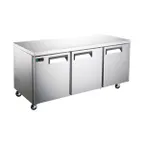 image of Hurakan HKN-UC72F3 C/E/S 72" 3-Door Undercounter Freezer, Stainless Steel, 21 cu. ft.