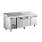 image of Hurakan HKN-PZ93R3 E/S 92" Refrigerated Pizza Prep Table, 3-Door, 12 X 1/3 Pans Capacity