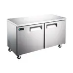image of Hurakan HKN-UC61R2S 60" 2-Door Undercounter Refrigerator, Stainless Steel, 17.2 cu. ft.