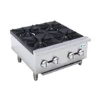 image of Hurakan HKN-XRCG24-4 A/W 24" Countertop Gas Hotplate w/ 4 Burners, Manual Control, 100.000 BTU