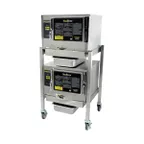 image of AccuTemp P31201D060 DBL 6 Pan LP Gas Boilerless Connectionless Steamer w/ Double Stacked, Stand