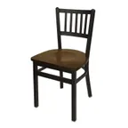 image of BFM Seating 2090C-SB ASH Indoor Troy Side Chair with Slat Back, Black